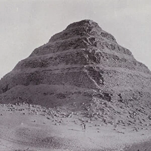 Egypt: The Step Pyramid at Sakkara (b / w photo)