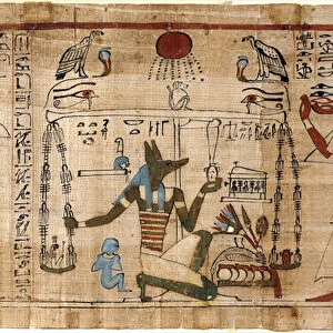Egyptian antiquite: the weighing of the soul - Detail of Book of Dead
