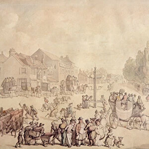 Elephant and Castle (hand coloured engraving)