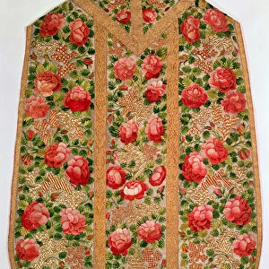 Embroidered chasuble from the so-called Rose Pontifical set, Vienna, c. 1700 (silk)