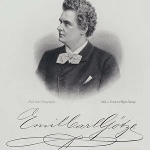 Emil Goetze, German opera singer (engraving)