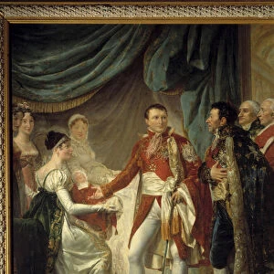 Emperor Napoleon I presents his son the King of Rome to the dignitaries of the Empire