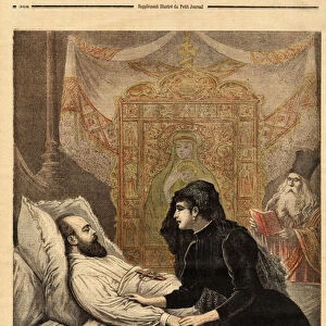 The emperor (tsar) of Russia Alexander III (1815-1894) on his deathbed, from 1881 to 1894