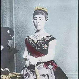 The Empress of Japan, c. 1880 (hand-coloured glass slide)