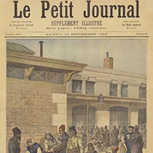 Encampment of Jewish emigrants to America at the Gare de Lyon (colour litho)