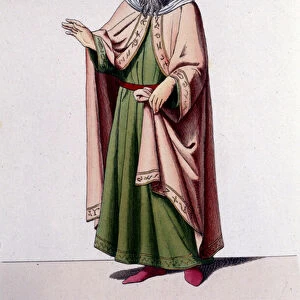 Engraving of the 19th century depicting a Jew around 1300