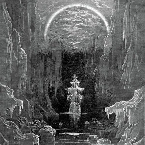 Engraving by Gustave Dore illustrating the text by Samuel Taylor Coleridge " The rime of the ancient mariner": La lamentte du vieux marin (or Le dit du vieux marin)