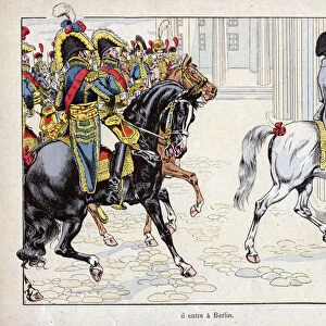 He enters Berlin - the troops of Napoleon I enter Berlin - 1806 - lithograph by Job