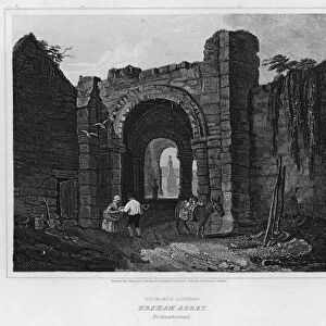 Entrance Gateway, Hexham Abbey, Northumberland (engraving)