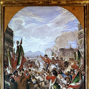 The entrance of Giuseppe Garibaldi to Naples on October 7, 1860 (oil on canvas)