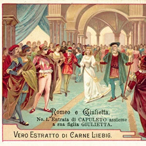 Entrance of Lord Capulet and his daughter Juliet to the ball (chromolitho)