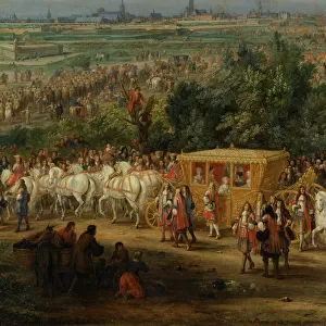 Detail of The Entry of Louis XIV (1638-1715) and Maria Theresa (1638-83) into Arras, 30th July 1667, c. 1685 (oil on canvas)
