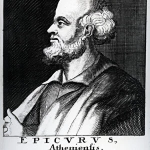 Epicurus, engraved by Johann Fredrich Schmidt (engraving)