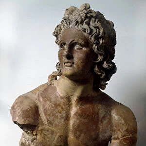 Etruscan art: mans torso probably Apollo inspired by a statue of Alexander the Great