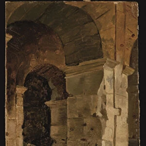Etude d une arcade au Colisee, Rome (oil on cardboard)