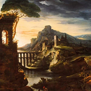 Evening: Landscape with an Aqueduct, 1818 (oil on canvas)