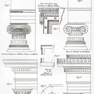 Examples of Ionic and Corinthian orders in Greek architecture