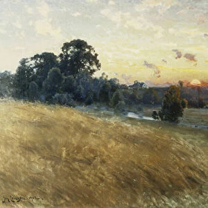 An Extensive Landscape at Sunset, 1902 (oil on canvas)