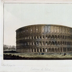 Exterior of the Coliseum in Roman antiquity - in "The Old and Modern Costume", 1819-20 by Dr. Jules Ferrario, ed. Milan