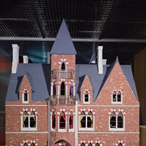 Exterior of Victorian Gothic dolls house, 1875 (mixed media)