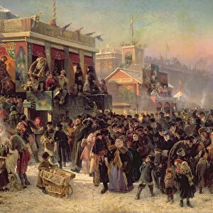Fair Booths on Admiralty Square, St. Petersburg, 1869 (oil on canvas)