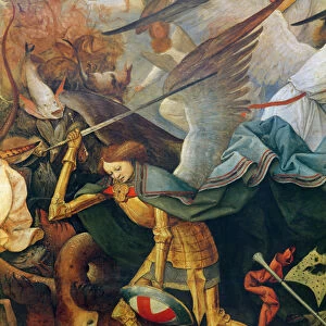 The Fall of the Rebel Angels (detail of the middle angel), 1562 (oil on oak panel)