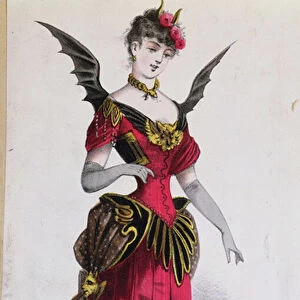 Fancy dress costume for a female devil, from L Art du Travestissement