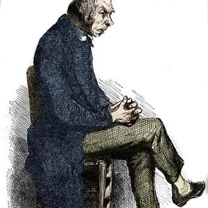 Father Goriot. Engraving mid 19th century. Illustration for "The Father Goriot"