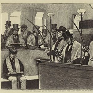 The Feast of Tabernacles at the North London Synagogue, the Reader taking the Palm Branch (engraving)
