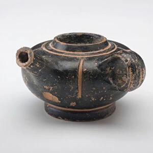 Feeding vessel (Thelastron), late 4th century (terracotta with black glaze)