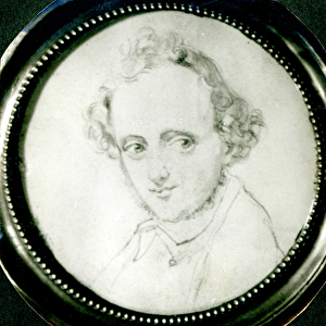 Felix Mendelssohn (1809-47) (pencil on paper) (b / w photo)
