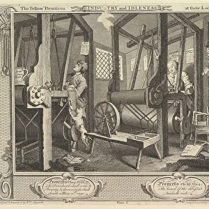 The Fellow Prentices at their Looms: Industry and Idleness, plate 1, 1747 (etching & engraving)