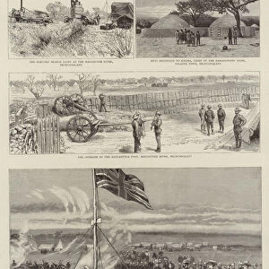 The Fighting between Portuguese and British South Africa Companys Troops in South Africa, Incidents during the Companys Expedition to Mashonaland (engraving)