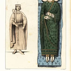Figure of King Henry II of England (from Fontevraud Abbey) and tomb effigy of King Richard I, the Lionheart, of England (from Rouen Cathedral)