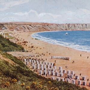 Filey Bay, from South (colour litho)