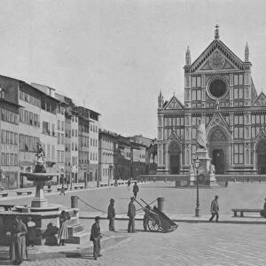 Firenze, Piazzas Croce (b / w photo)