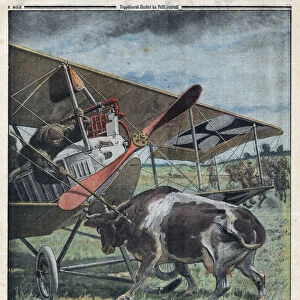 First World War 1914-1918 (War 14-18). cow in Russia preventing a German army aircraft