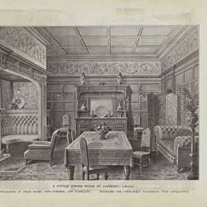 A fitted dining room at Harrods (litho)