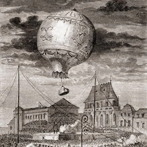 The flight of the Aerostat Reveillon on 19th of September 1783 by the Montgolfier