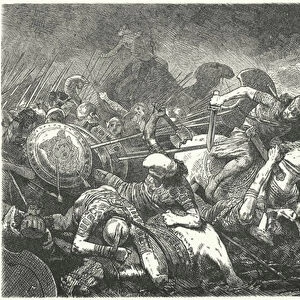 Flight of the Persians after the Battle of Marathon, 490 BC (engraving)