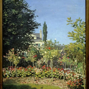 A flower garden in Sainte Adresse. Painting by Claude Monet (1840-1926), 1866
