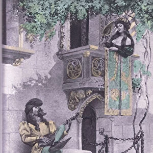 The foolish lover, illustration from Decameron of Boccaccio published by Navarre Society