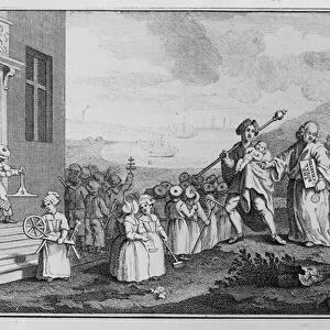 The Foundlings, engraved by Francois Morellon La Cave, 1739 (engraving)
