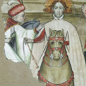The Fountain of Life, detail of riders returning from the fountain, 1418-30 (fresco)