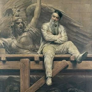 Francois Rude Working on the Arc de Triomphe, 1893 (oil on canvas)