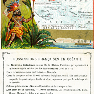 French Possessions in Oceania, c. 1890 (colour litho)