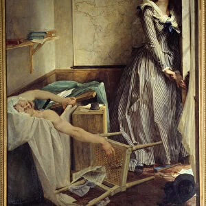 French Revolution: "Charlotte Corday (1768-1793) at the time of the assassination Jean Paul Marat"Painting by Paul Baudry (1828-1885), 1860, 203 x 154 cm
