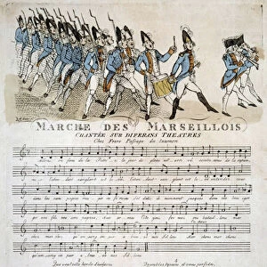 French Revolution: score of "La marche des Marseillois"