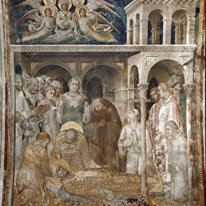 Fresco of the life of Saint Martin. The death of St. Martin