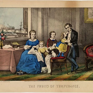 The Fruits of Temperance, pub. by Currier & Ives, 1870 (colour litho)